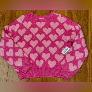 Old Navy Pink Heart Pattern Sweater